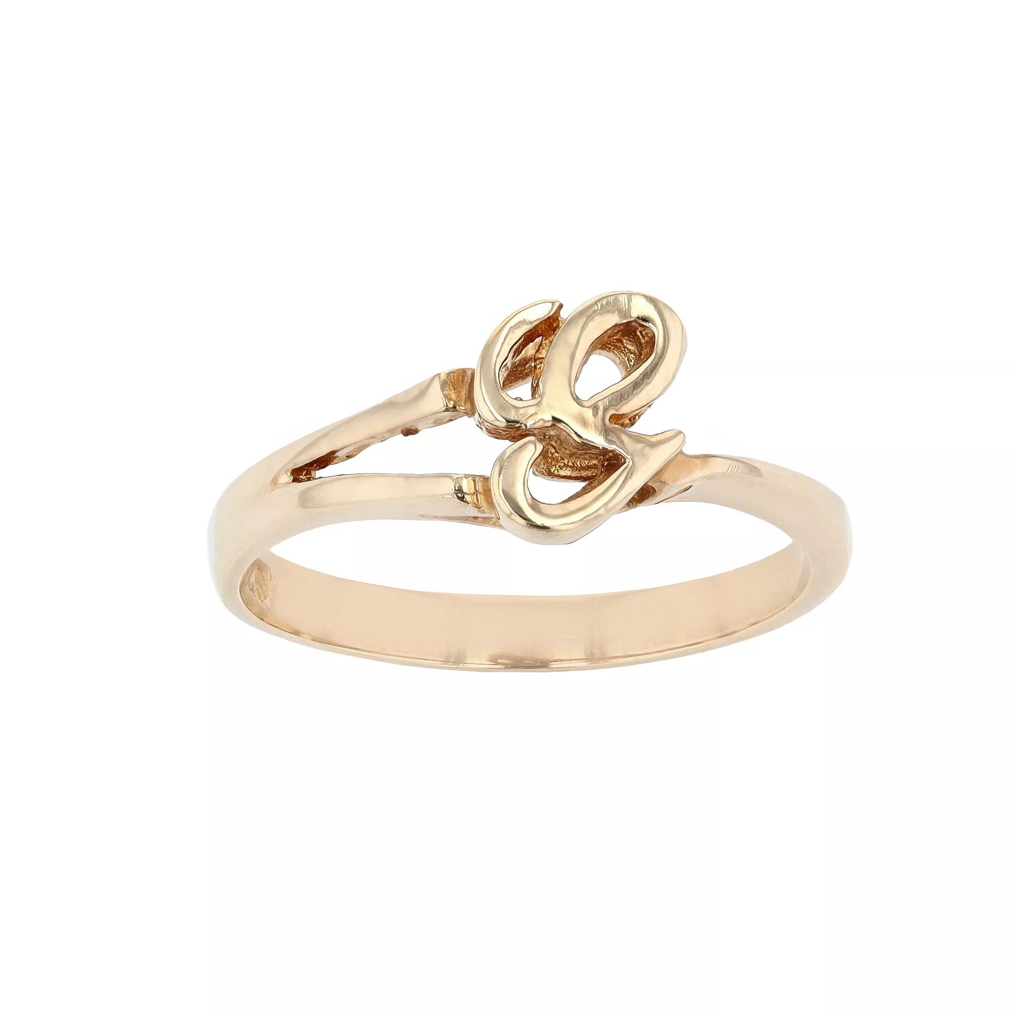 Traditions Jewelry Company 18k Gold Over Silver Script Initial Ring, Women's, Size: 7 Product Image