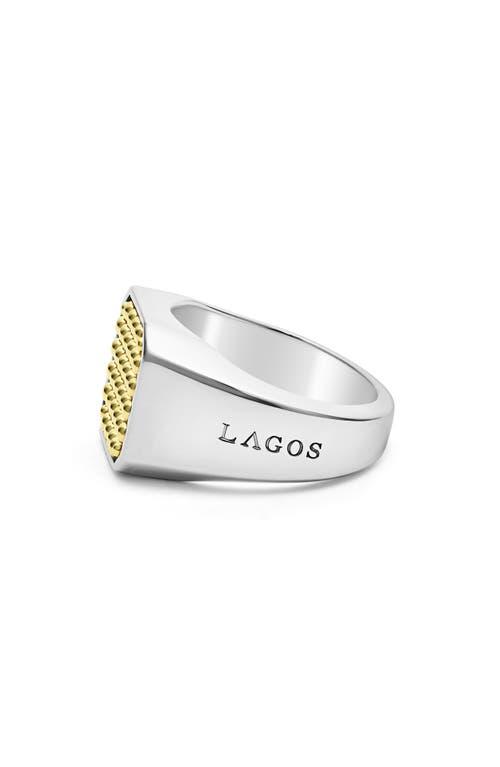 LAGOS Men's Anthem Caviar Signet Ring in Two-Tone at Nordstrom, Size 9 Product Image