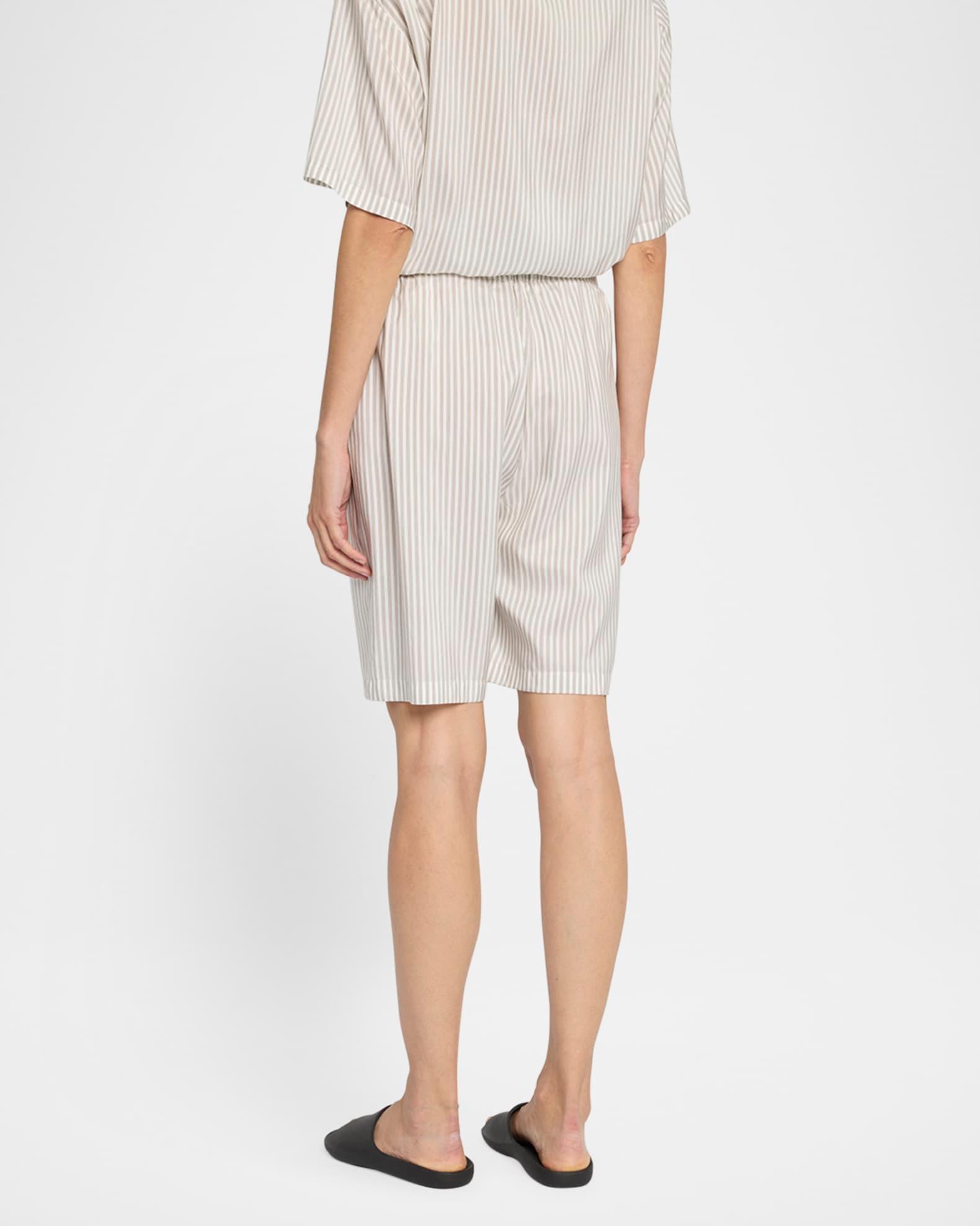 Zinnia Striped Silk Pajama Shorts Product Image