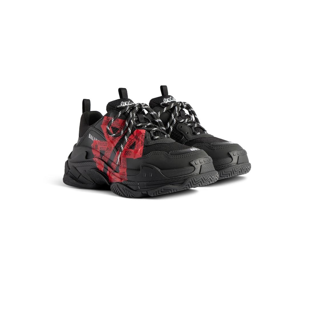 Women's Triple S Sneaker in Black/red Product Image