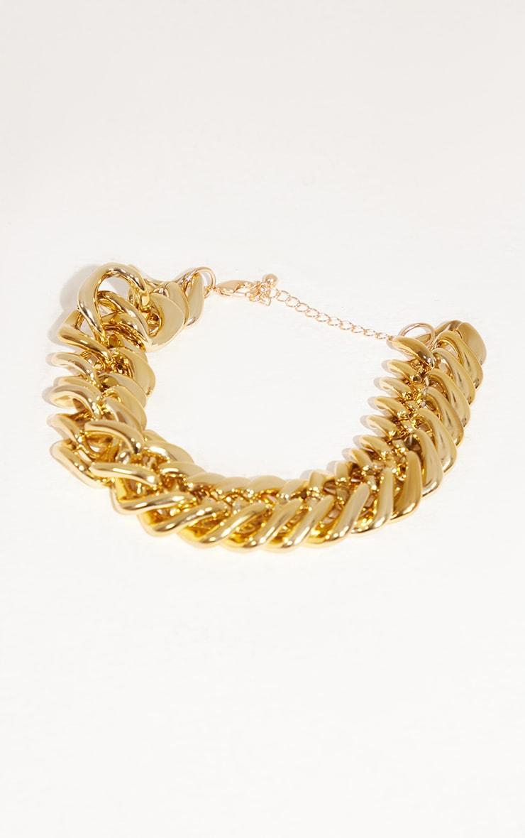 Gold Extra Chunky Chain Detail Necklace Product Image