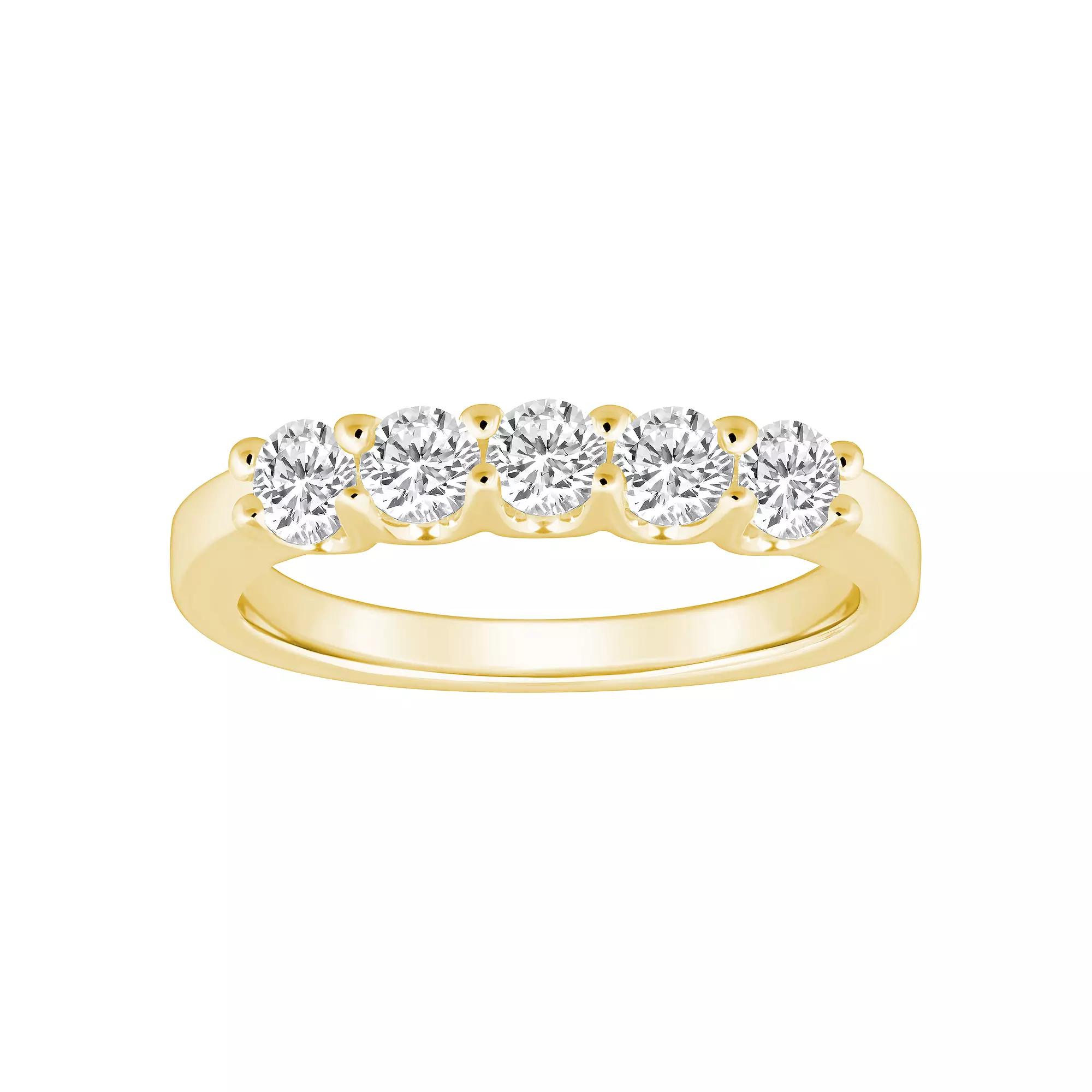 Alyson Layne 14k Gold 3/4 Carat T.W. Diamond 5-Stone Wedding Ring, Women's, Size: 10, Yellow Product Image