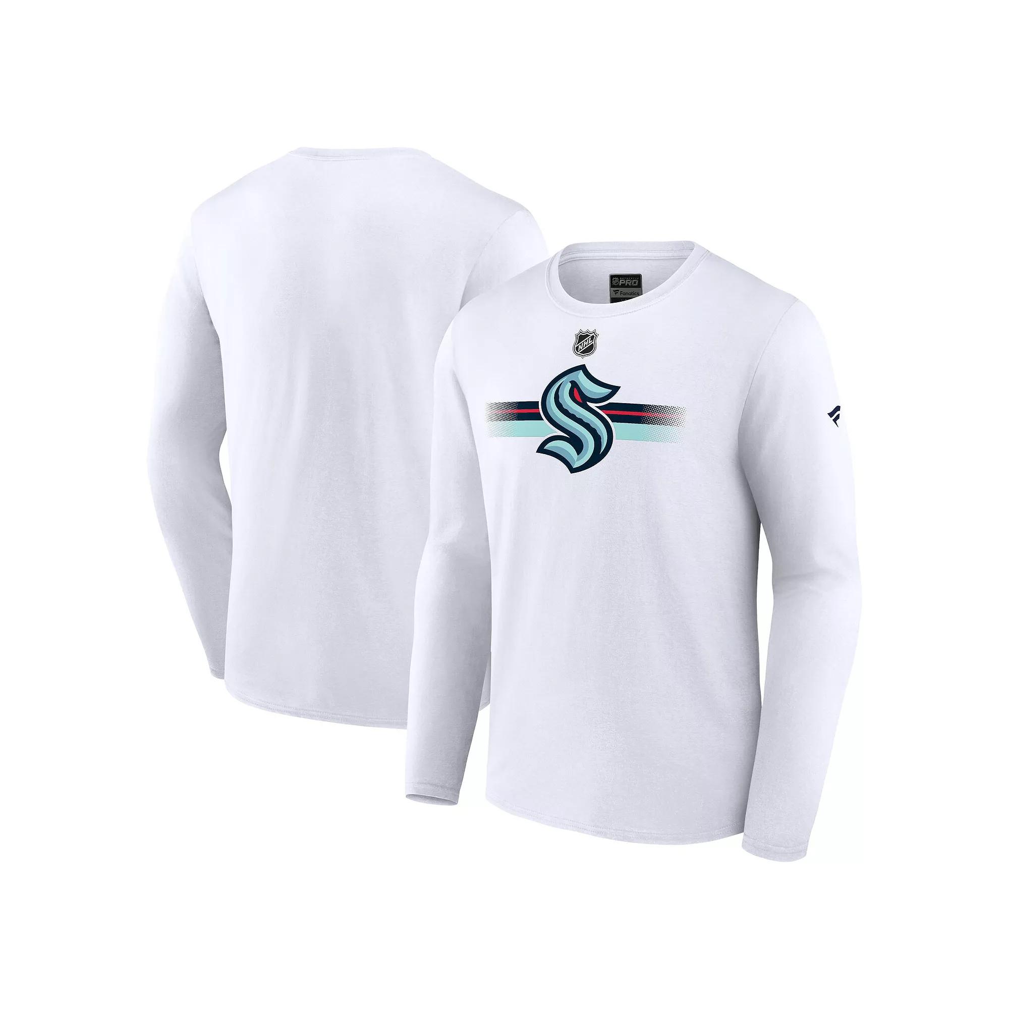 Men's Fanatics Branded White Seattle Kraken Authentic Pro Secondary Replen Long Sleeve T-Shirt,  Product Image