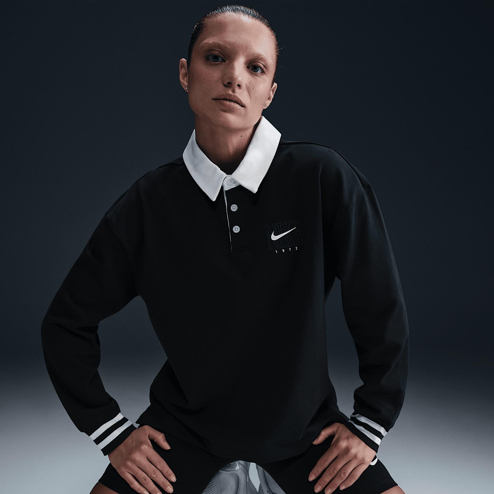 Women's Nike Sportswear Essential Oversized Long-Sleeve Polo Product Image