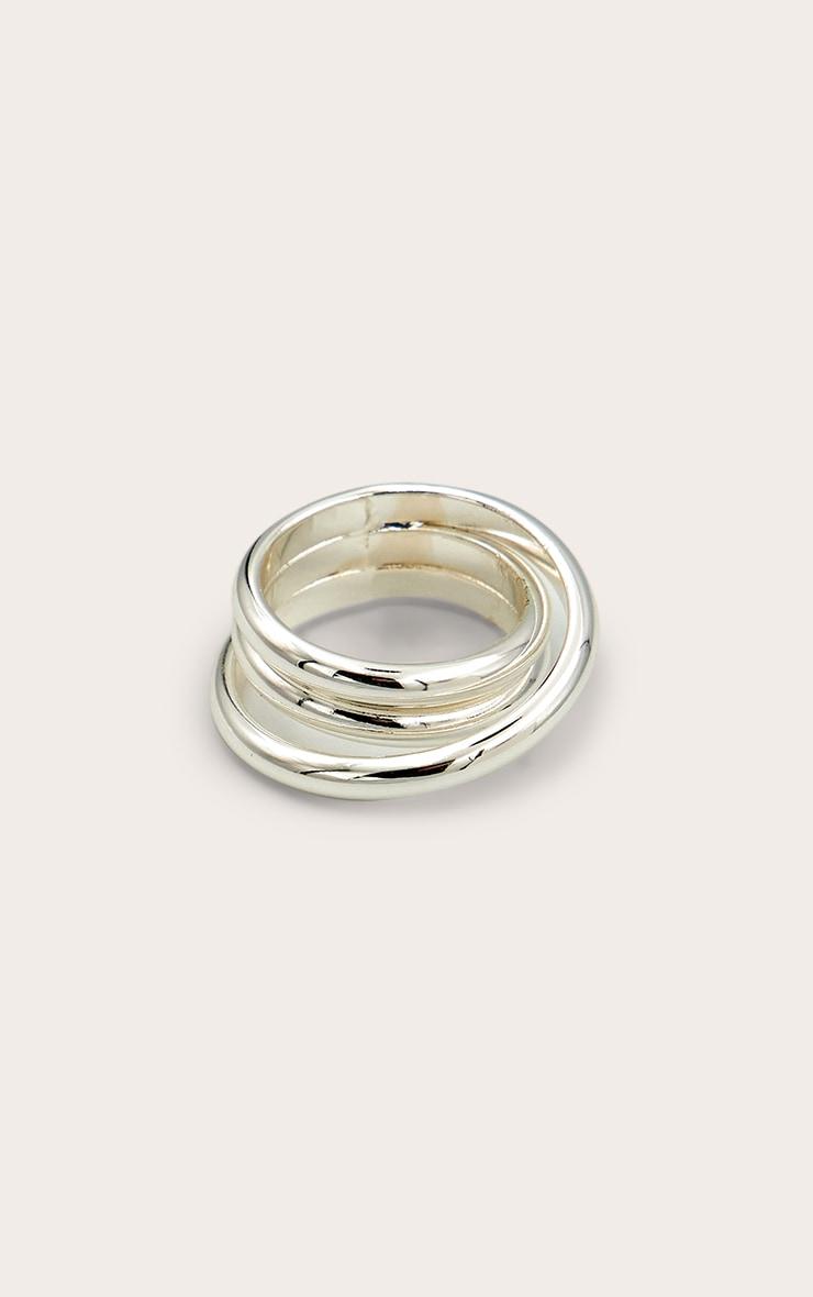 Silver Triple Layer Stacked Ring Product Image