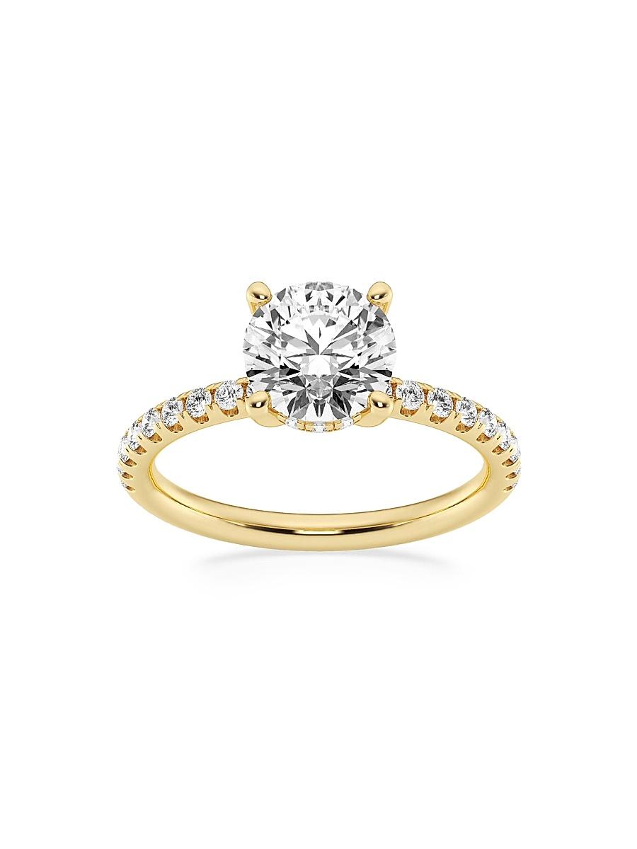 Womens 14K Yellow Gold & Round Lab-Grown Diamond Hidden Halo Ring/0.80-3.41 TCW Product Image