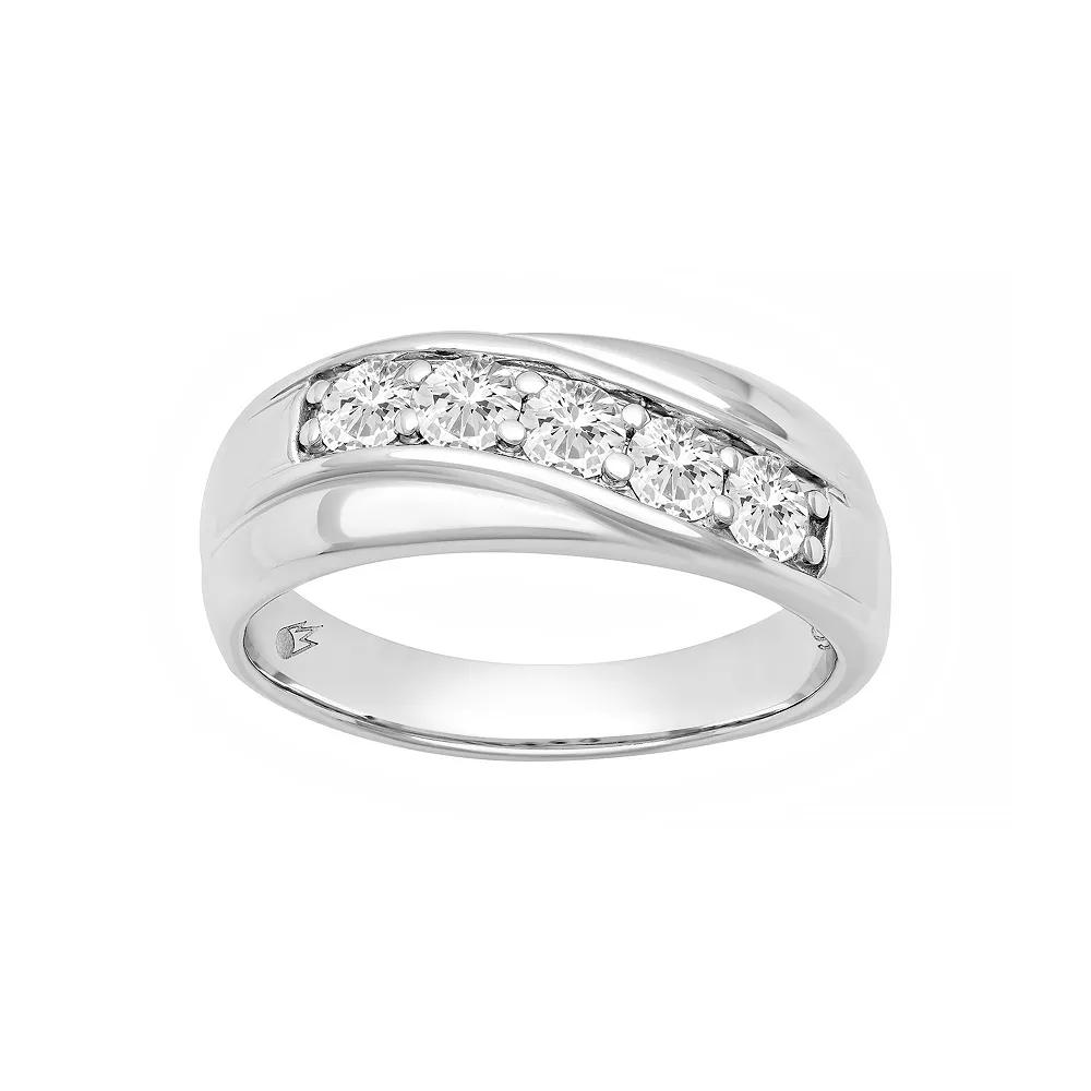 AXL Men's Sterling Silver Lab-Created Moissanite Swirl Ring, Size: 10 Product Image