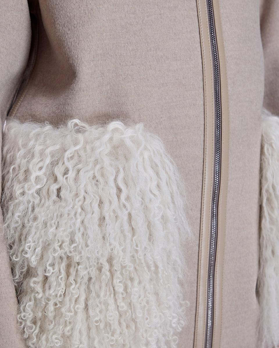 Wool blend Jacket with Mongolian Trim-Maximilian Product Image