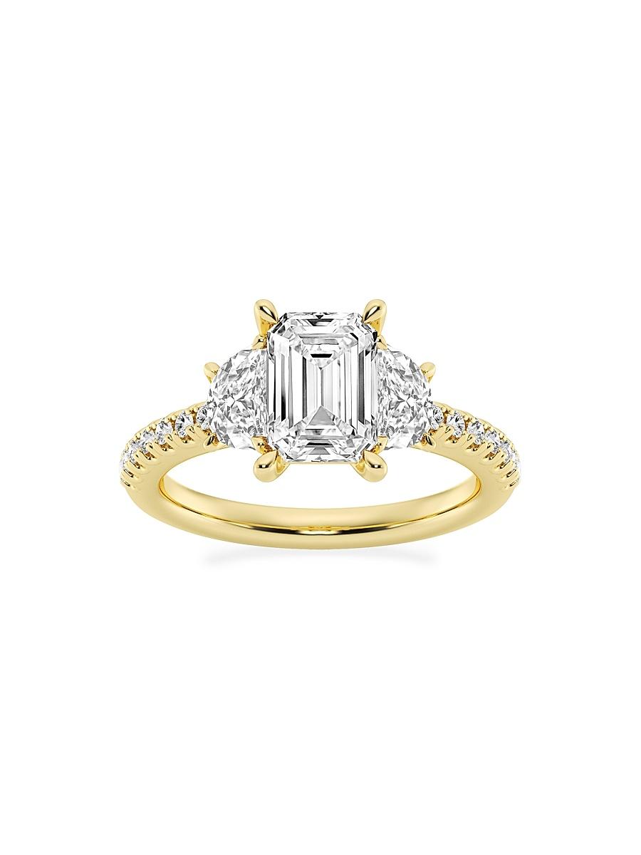 Womens 14K Yellow Gold & Emerald-Cut Lab-Grown Diamond Ring/2.75-7.00 TCW Product Image