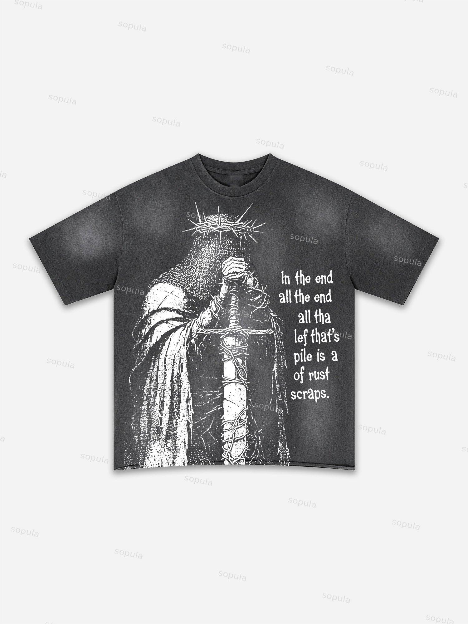 Street Goals Lip Braces Make Vintage Printed Graphic Washed T-shirt Product Image