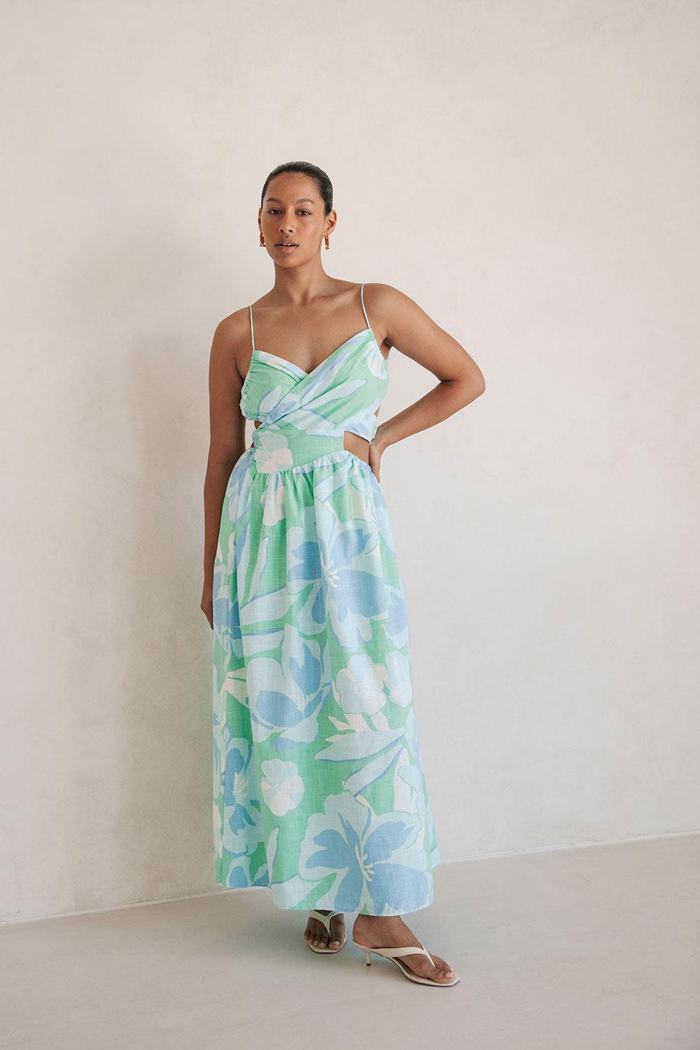 Iris Midi Dress - Spring Petals Product Image
