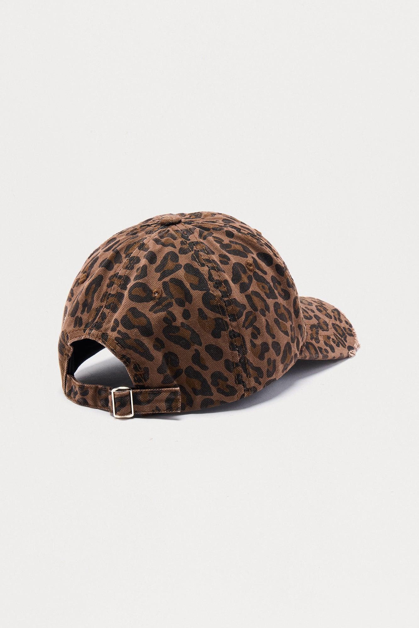 Distressed Leopard Baseball Hat - Brown/combo Male Product Image