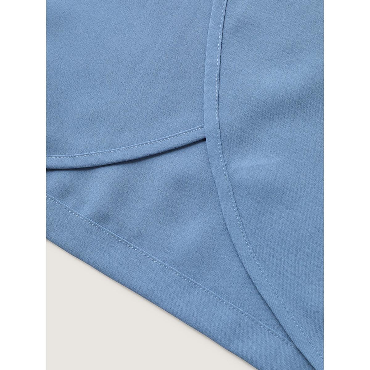 Plus Size Petal Hem Slit Wide-Leg Pants Women Stone Resort Wide Leg Mid Rise Vacation Pants BloomChic 30/6X Product Image