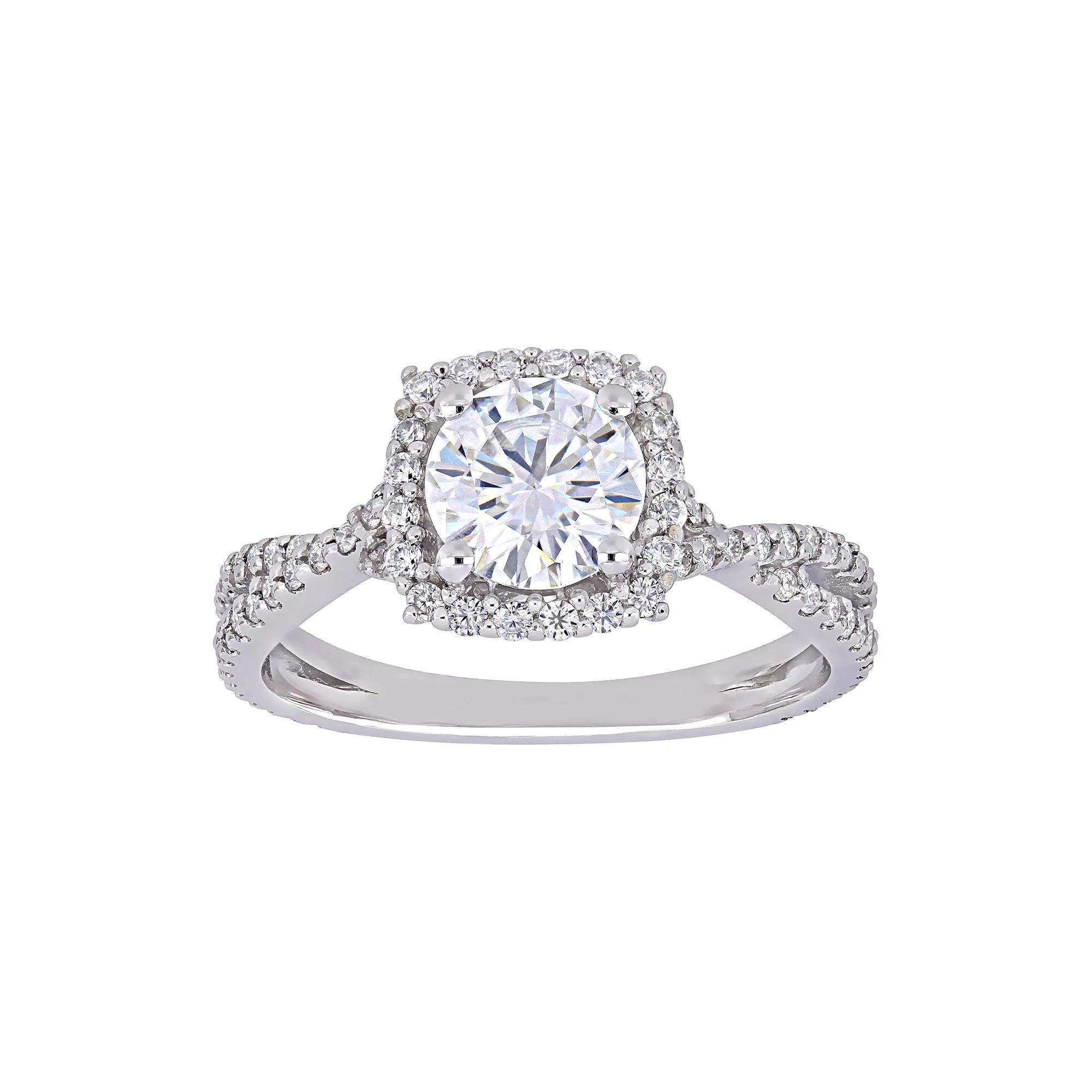 Stella Grace 10k White Gold Lab Created Moissanite Engagement Ring, Women's,  Product Image