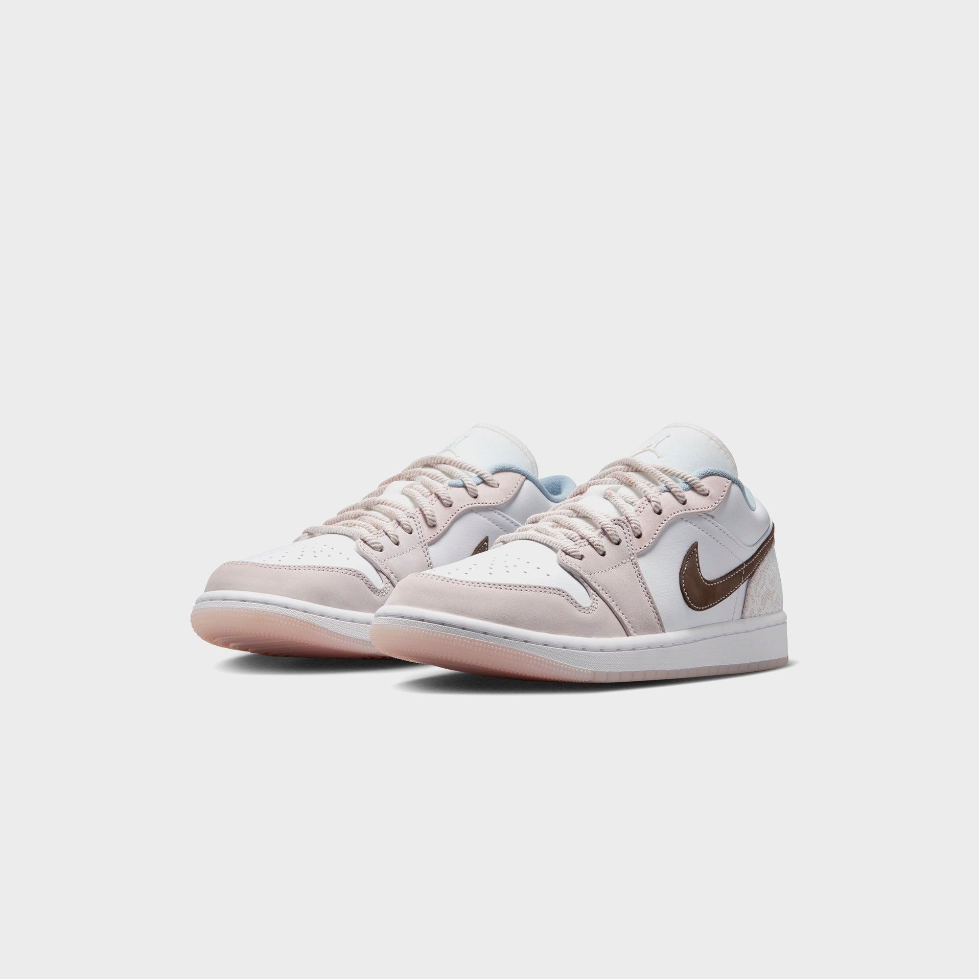 Nike WMNS Air Jordan 1 Low - White / Light Soft Pink / Ironstone Female Product Image