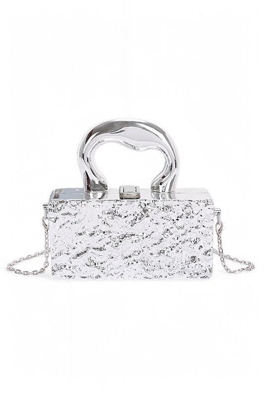 Metallic Top Handle Acrylic Box Clutch Bag Product Image
