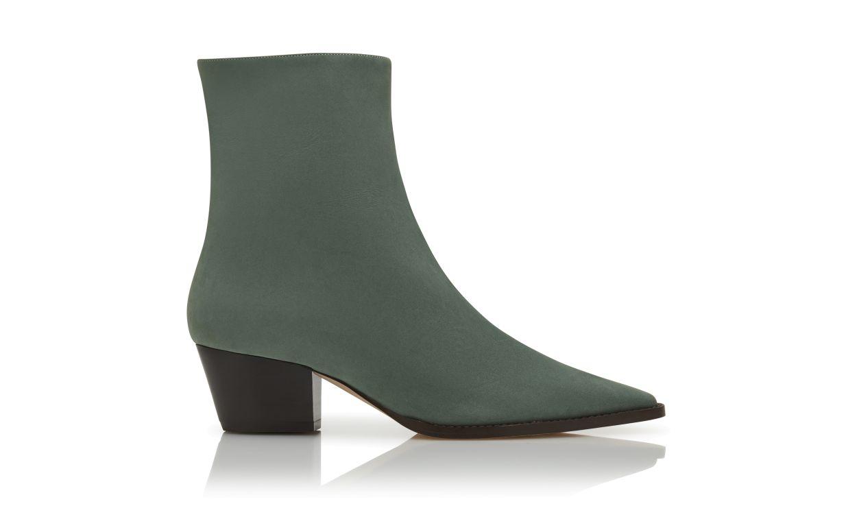 ALIERA Green Nubuck Ankle Boots  Product Image