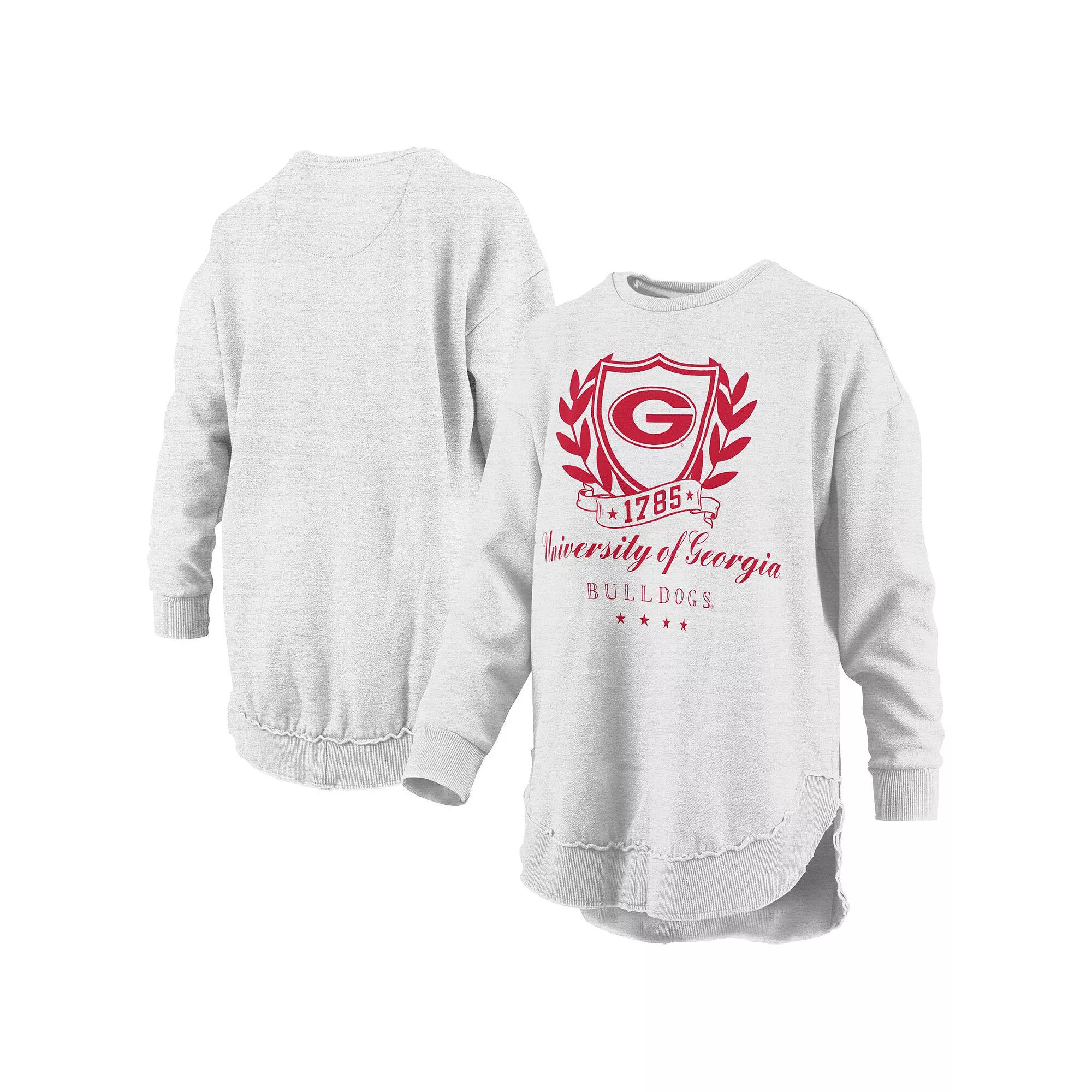 Women's Pressbox Heather Gray Georgia Bulldogs Field Day Melange Poncho Pullover Sweatshirt,  Product Image