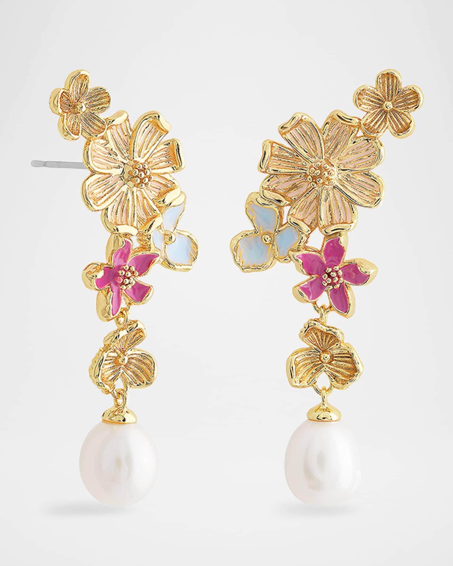 Wildflowers Pearl Drop Earrings Product Image