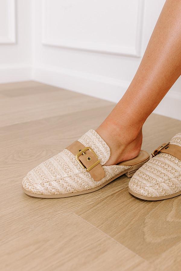 The Brooke Raffia Woven Flats in Natural Product Image
