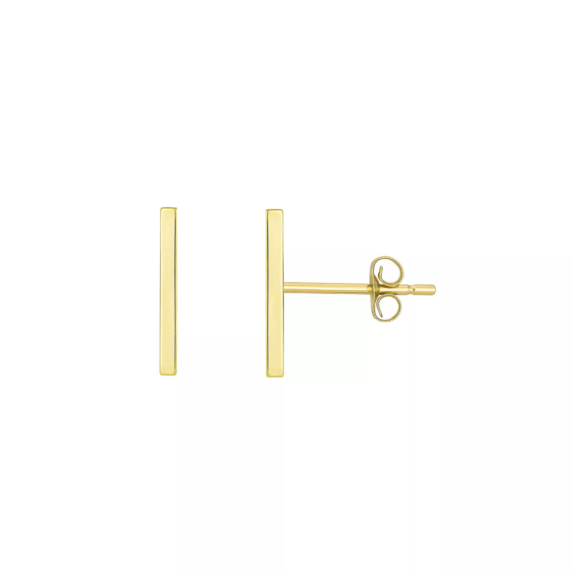 Taylor Grace 10k Gold Bar Stud Earrings, Women's Product Image