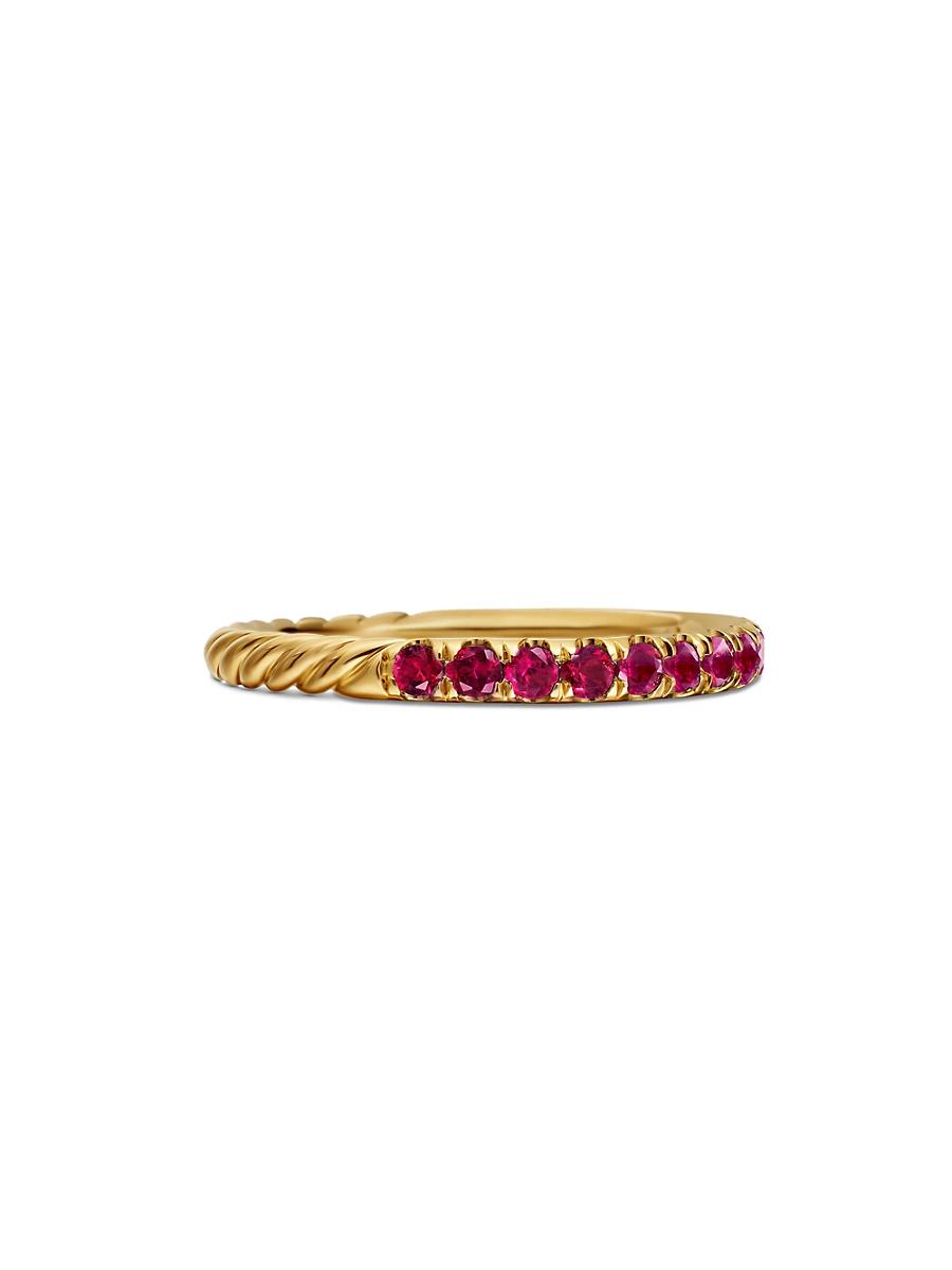 Womens Cable Collectibles Stack Ring in 18K Yellow Gold Product Image