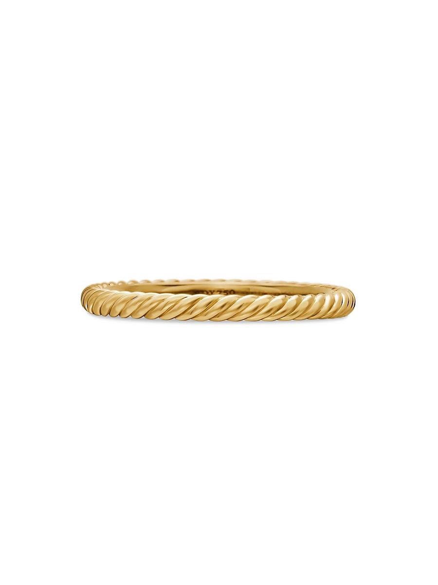 Womens Cable Collectibles Stack Ring in 18K Yellow Gold, 2mm Product Image