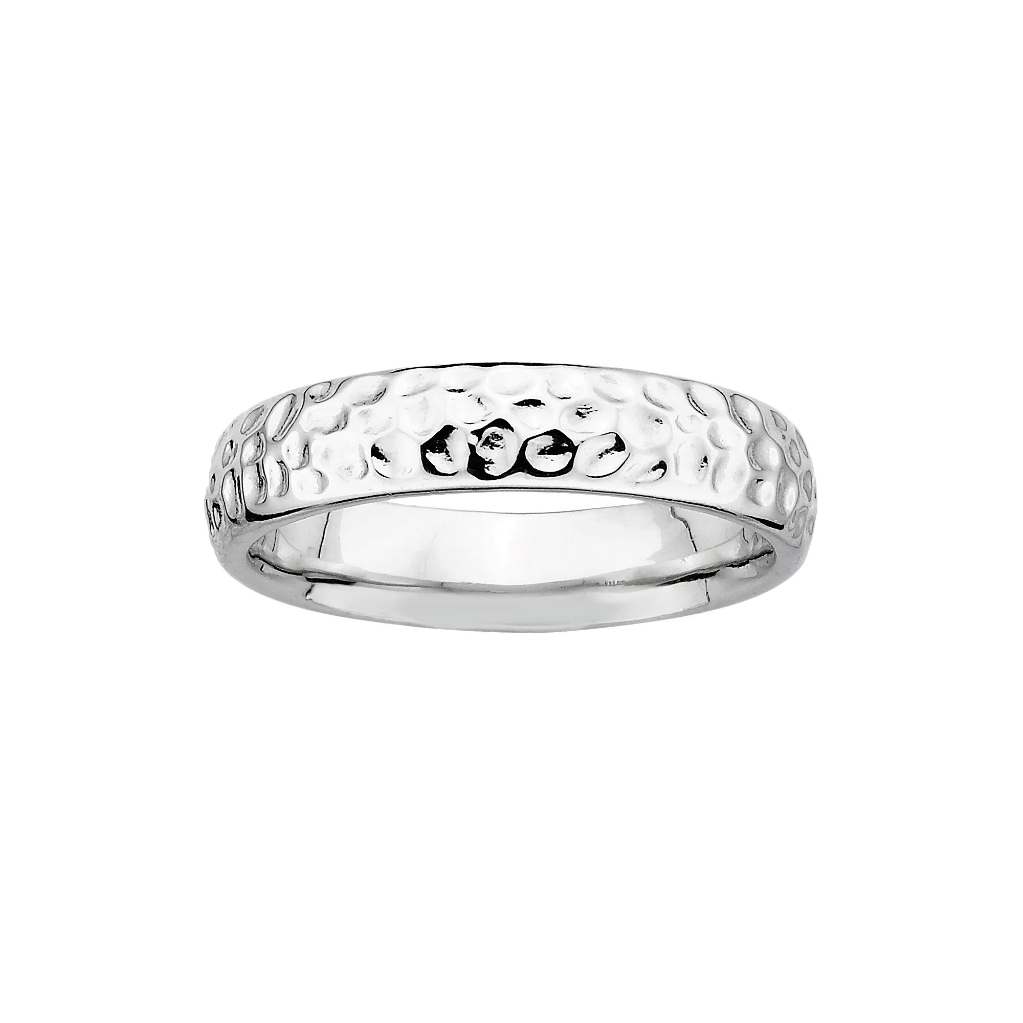 Stacks & Stones Sterling Silver Hammered Stack Ring, Women's, Size: 6 Product Image