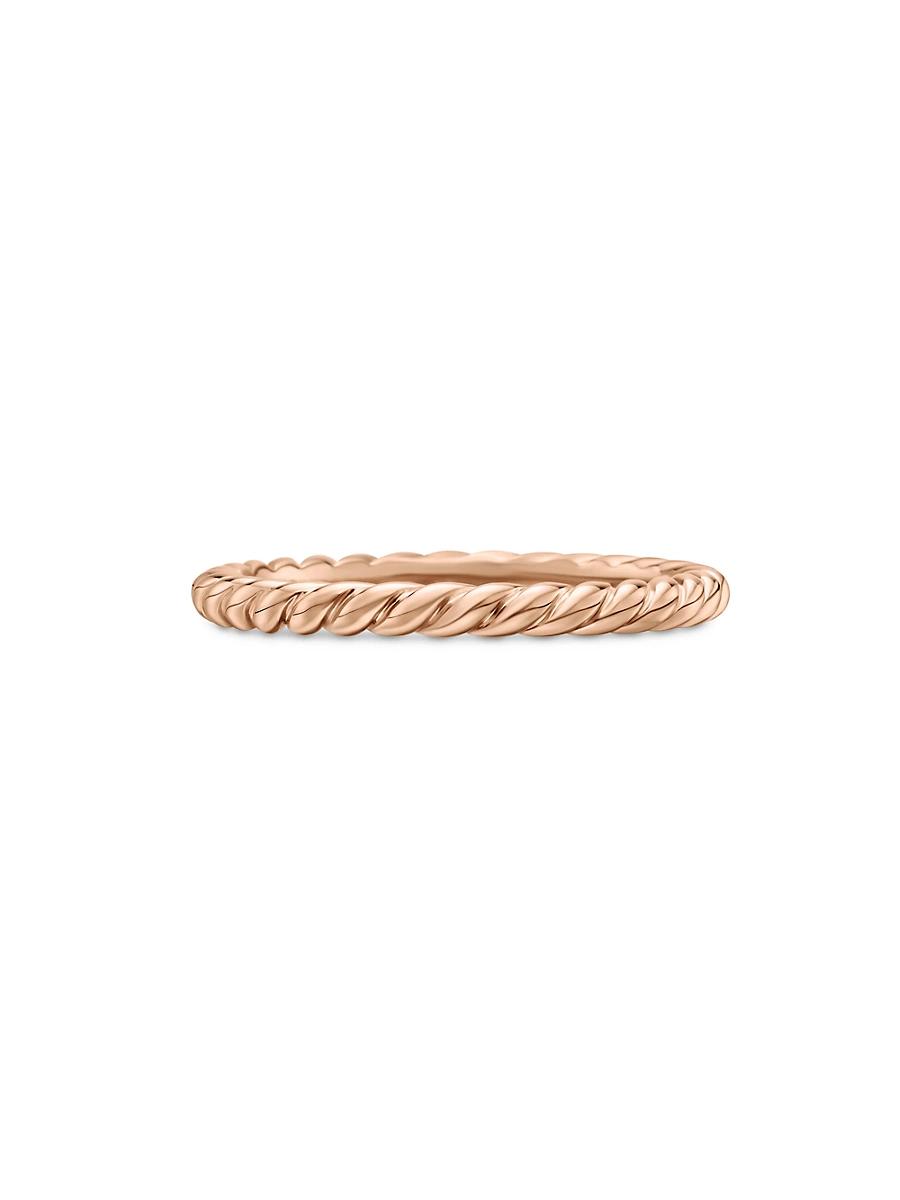 Womens DY Cable Band Ring in 18K Rose Gold, 2mm Product Image