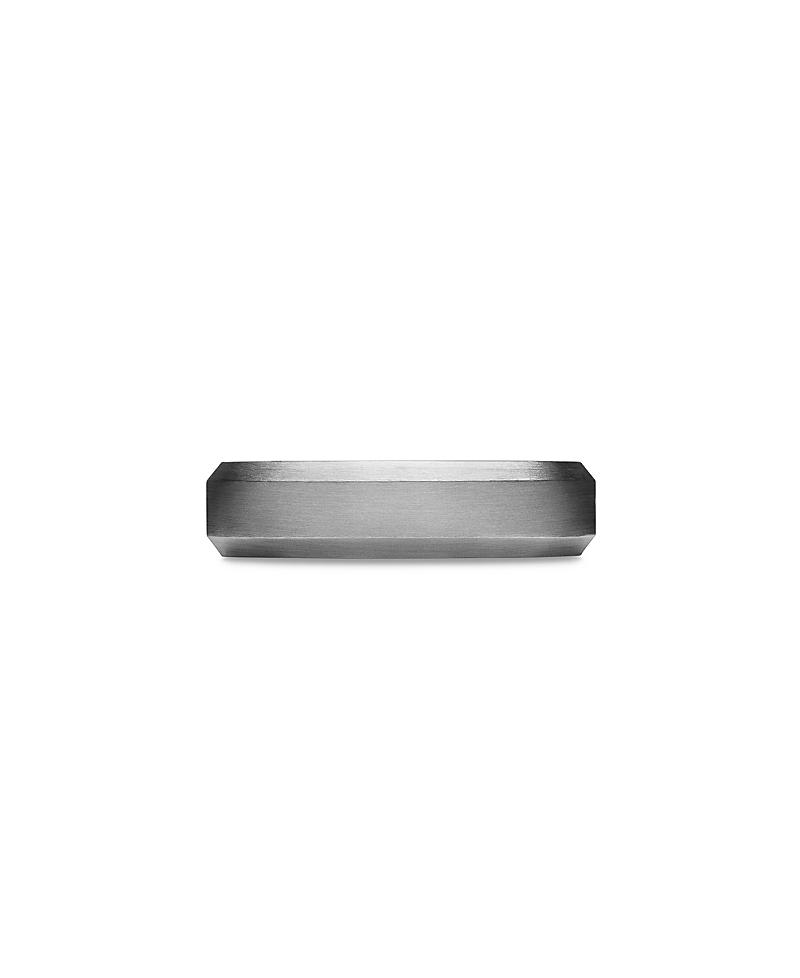 Mens Beveled Band Ring in Grey Titanium, 6mm Product Image