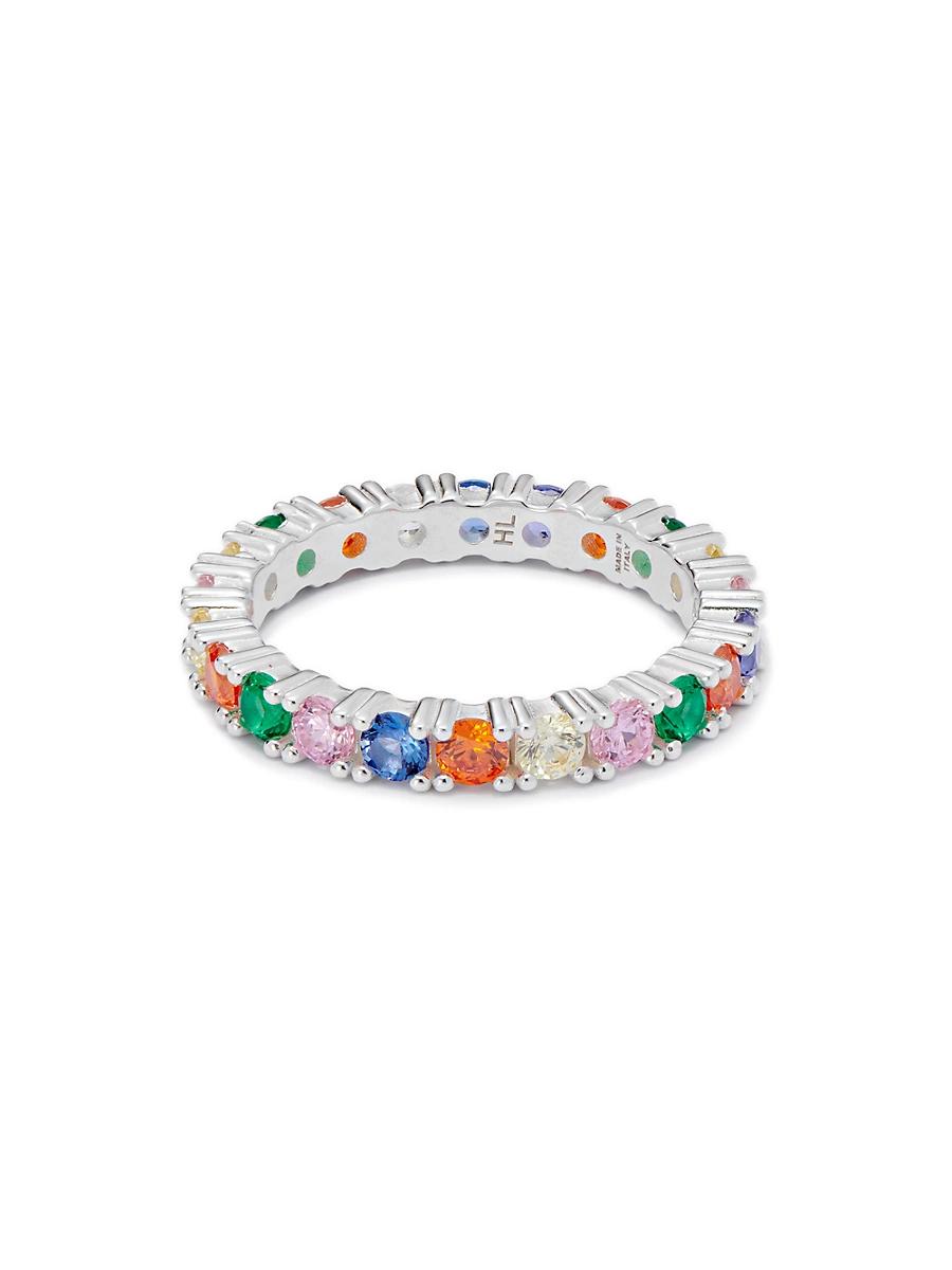 Mens Sterling Silver & Cubic Zirconia Eternity Ring Product Image