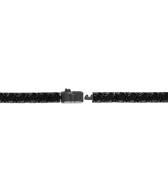 Bulova Men's Black Tone Sterling Silver Tennis Line Bracelet Product Image