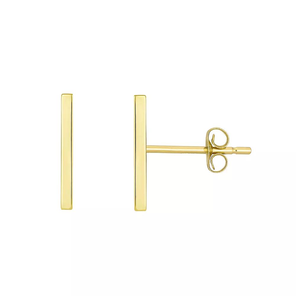 Taylor Grace 10k Gold Bar Stud Earrings, Women's Product Image