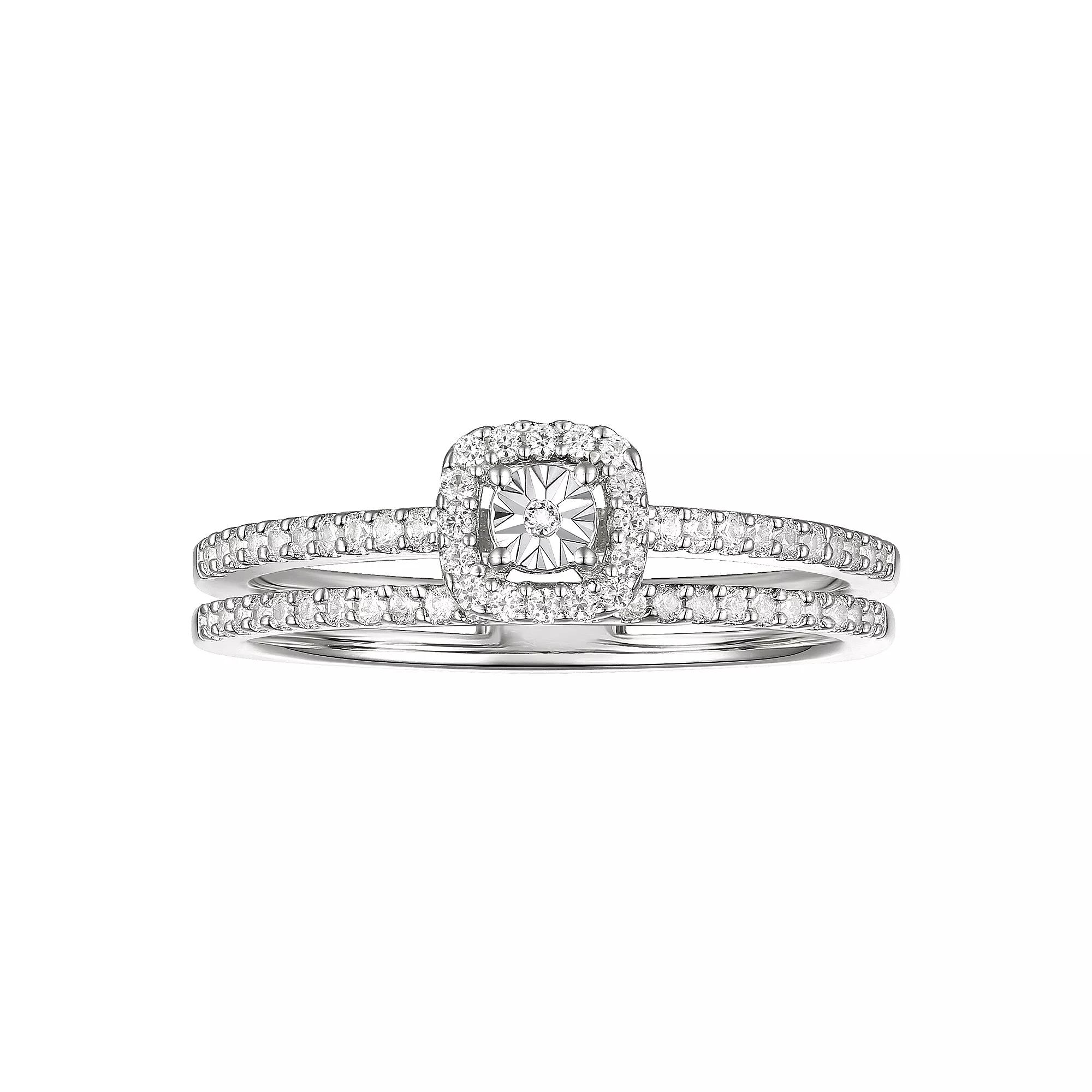 Sterling Silver 1/4 Carat T.W. Diamond Ring, Womens Product Image