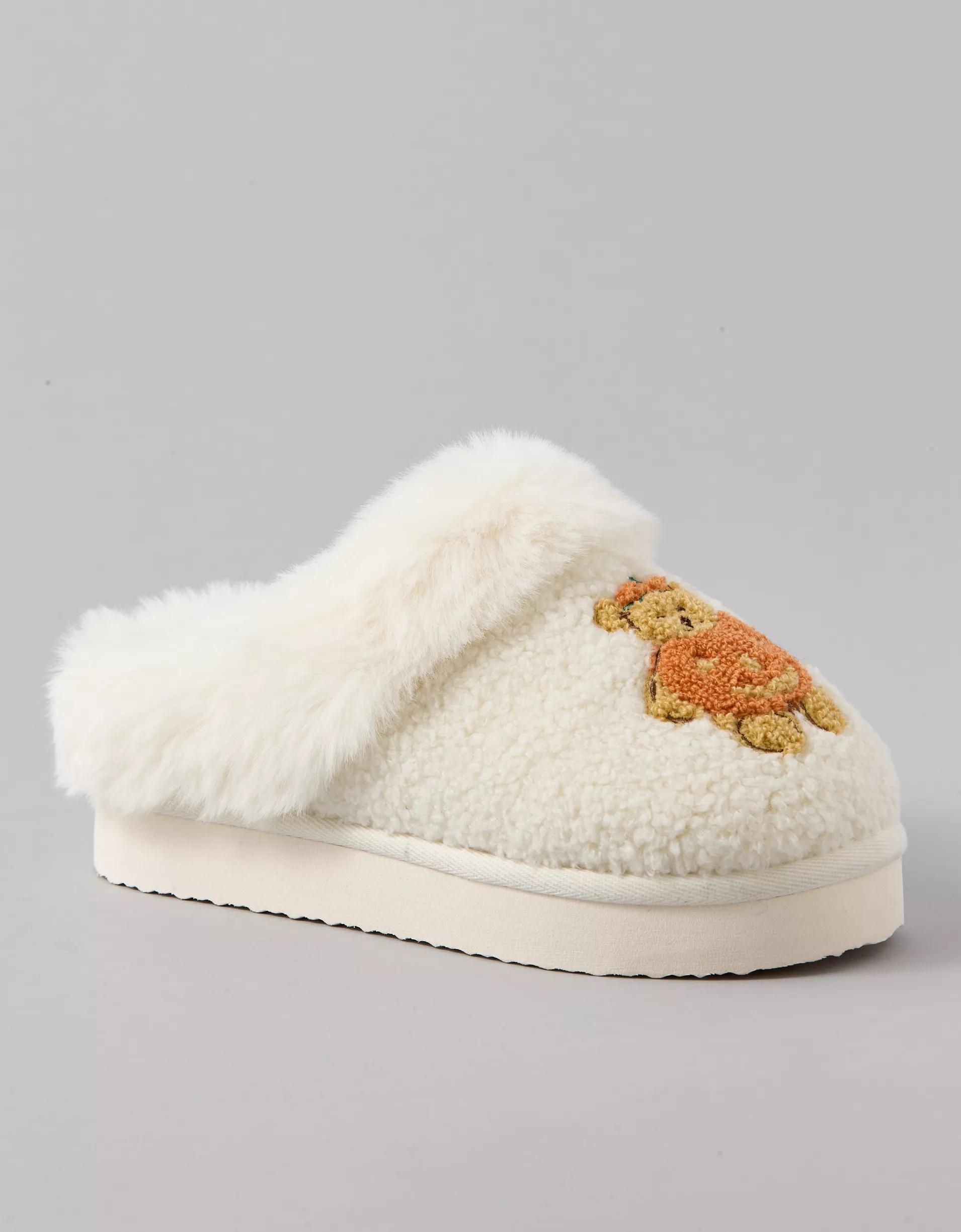 AE Pumpkin Teddy Bear Scuff Slipper Product Image