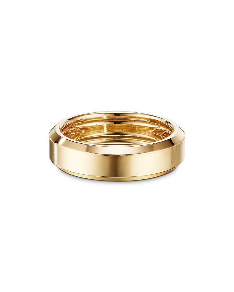 Mens Beveled Band Ring in 18K Yellow Gold, 6mm Product Image