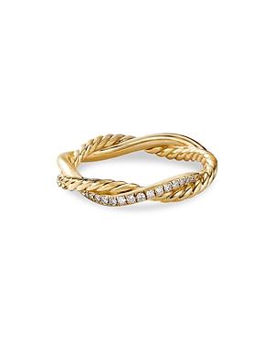 David Yurman 18K Yellow Petite Infinity Twisted Ring with Diamonds Product Image