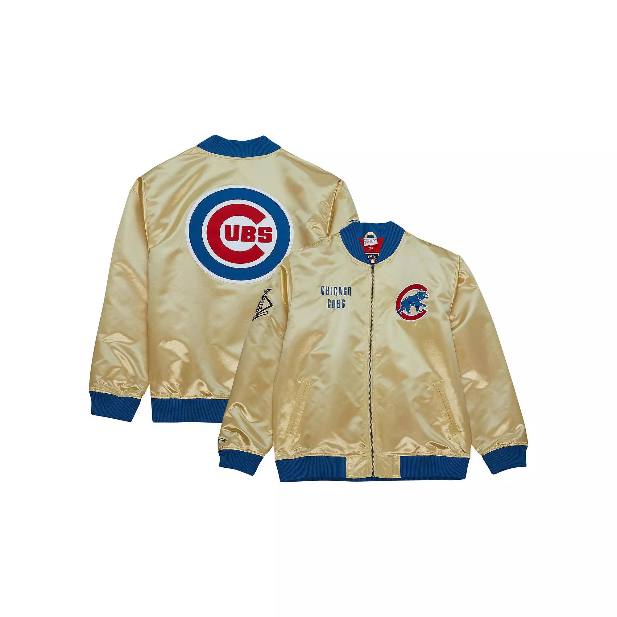 Men's Mitchell & Ness Gold Chicago Cubs OG 2.0 Lightweight Satin Full-Zip Jacket, Size: Large Product Image