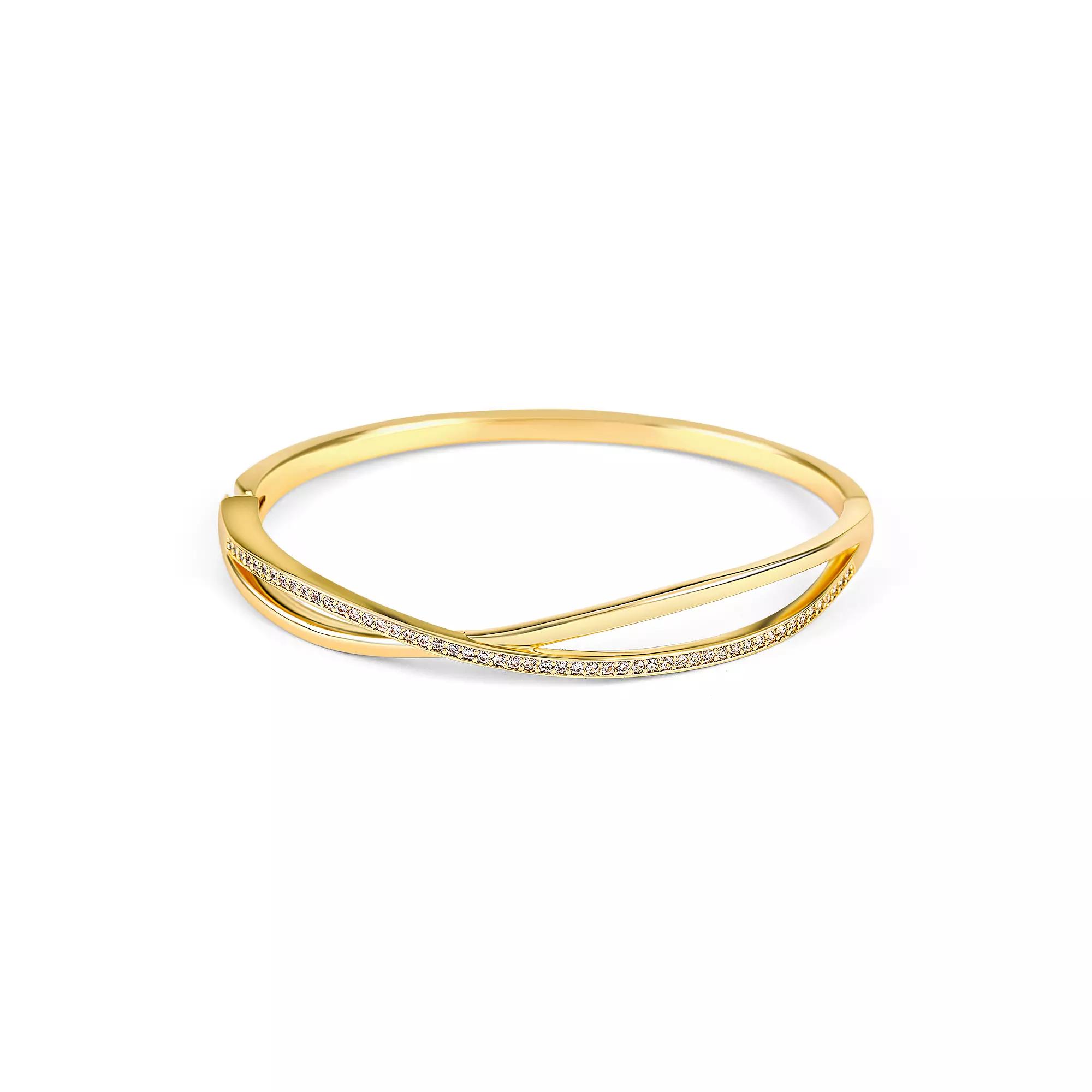 Danecraft Gold Plated And Cz Bangle, Women's,  Product Image