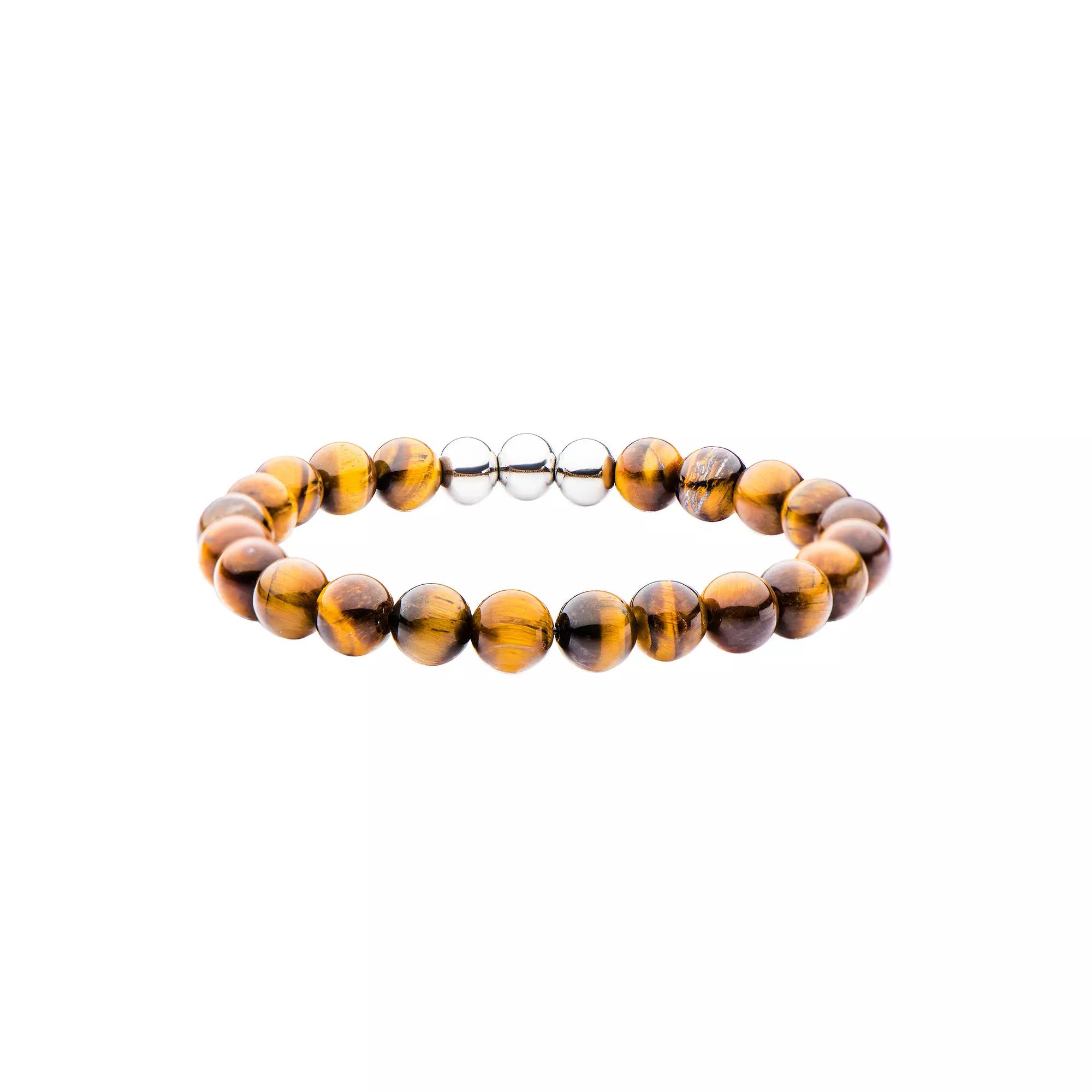 Men's Tiger's Eye Bead Stretch Bracelet, Size: 8.5", Multi Product Image