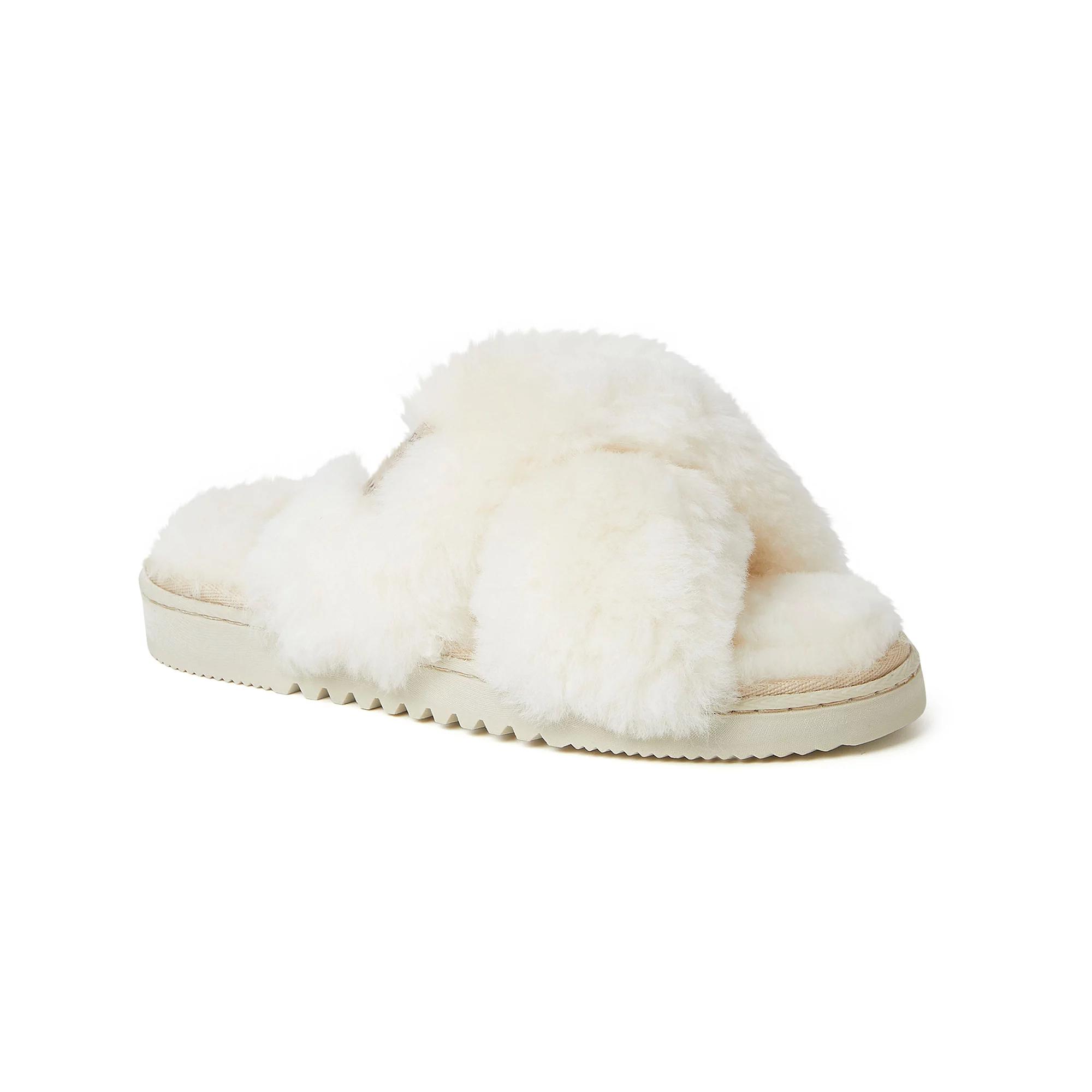 Fireside By Dearfoams New Castle Wool Cross-Band Women's Slide Slippers,  Product Image