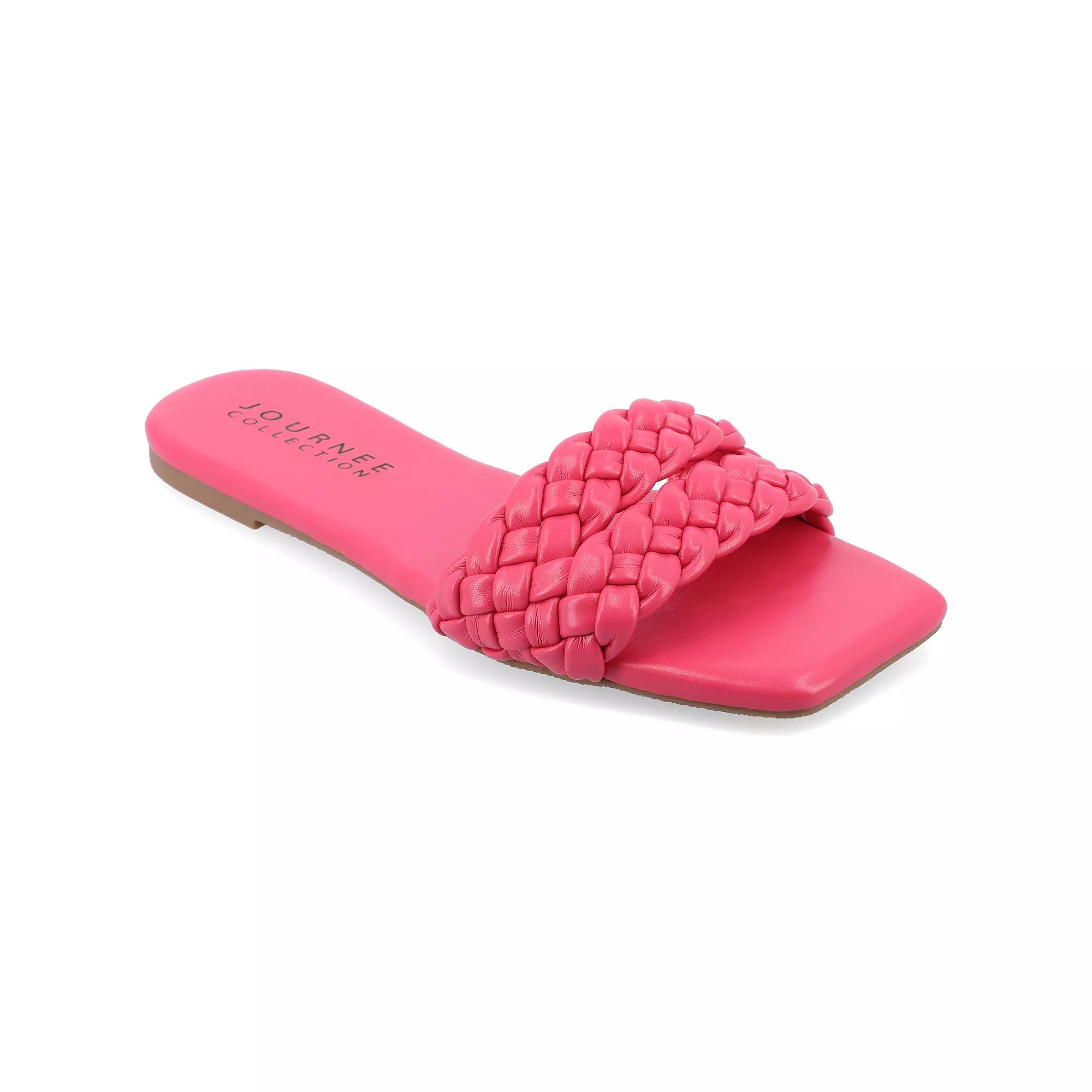 Journee Sawyerr Women's Braided Slide Sandals,  Product Image