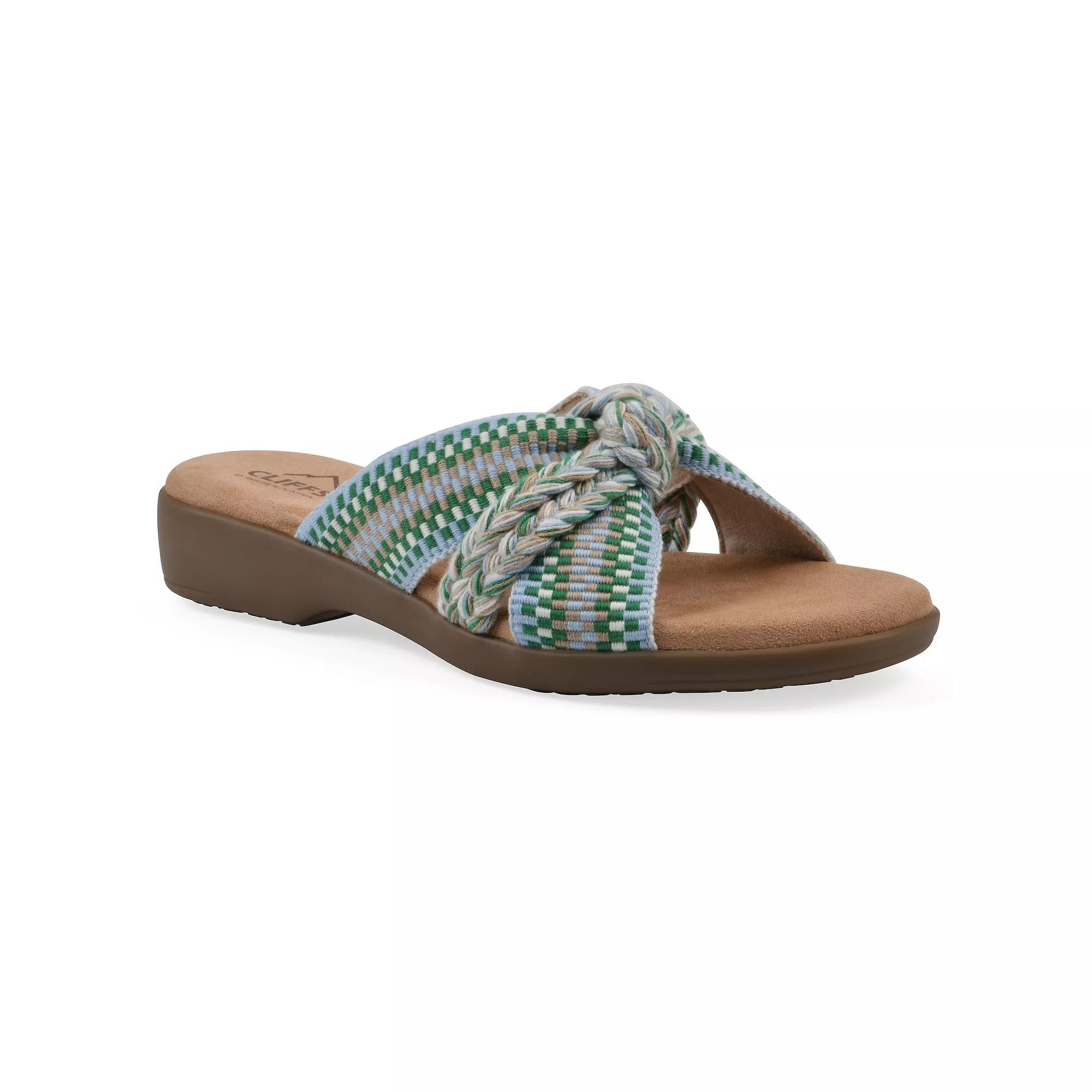 Cliffs by White Mountain Blinding Women's Slide Sandals, Size: 7 Medium, Green Team Fabric Product Image