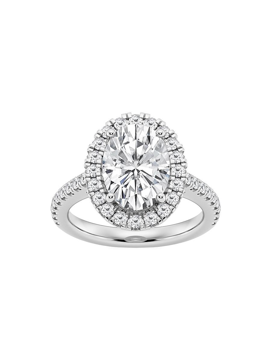Womens 14K White Gold & Lab-Grown Diamond Halo Engagement Ring/1.30-3.60 TCW Product Image
