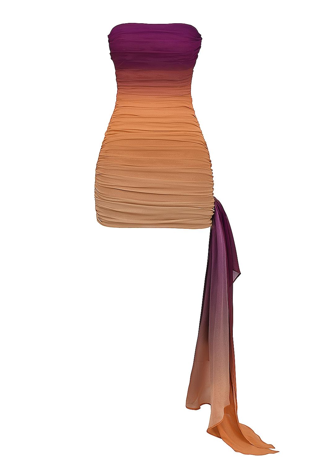 Sofie  ombre mesh strapless mini dress Product Image