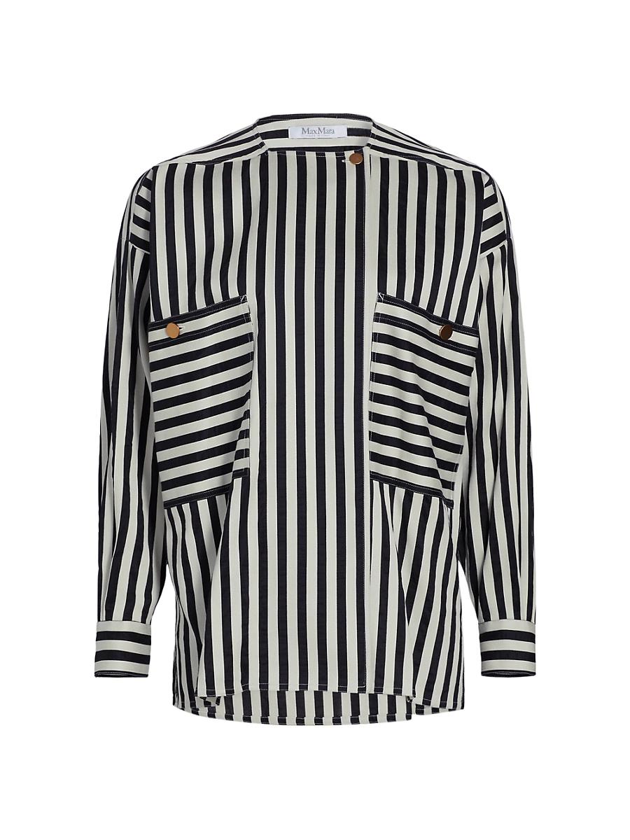 Womens Paio Striped Cotton-Silk Jacket Product Image