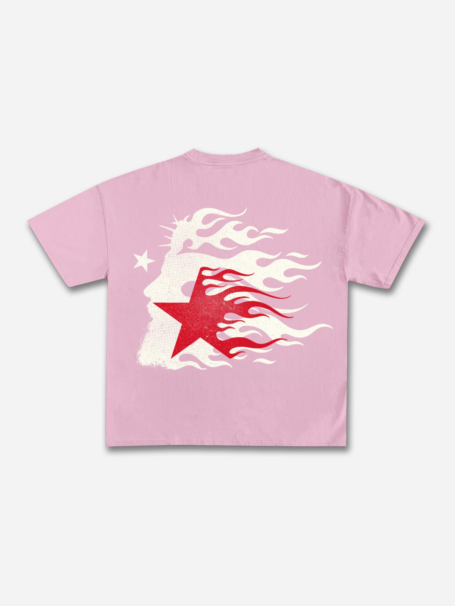 Flame Jesus God Silhouette Network Vintage Graphic Cotton T-shirt Product Image