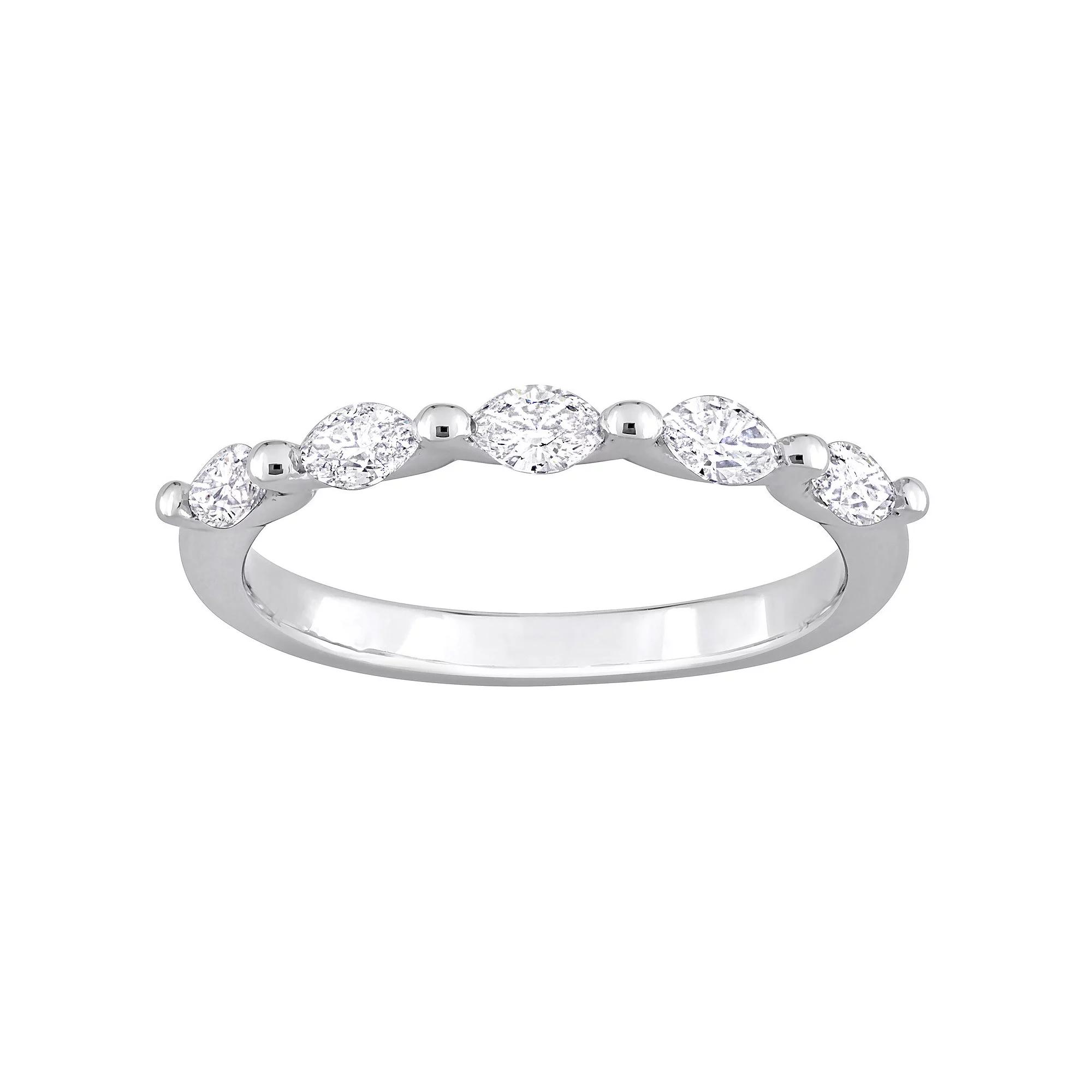 Stella Grace Platinum 1/2 Carat T.W. Diamond Semi-Eternity Band Ring, Women's,  Product Image