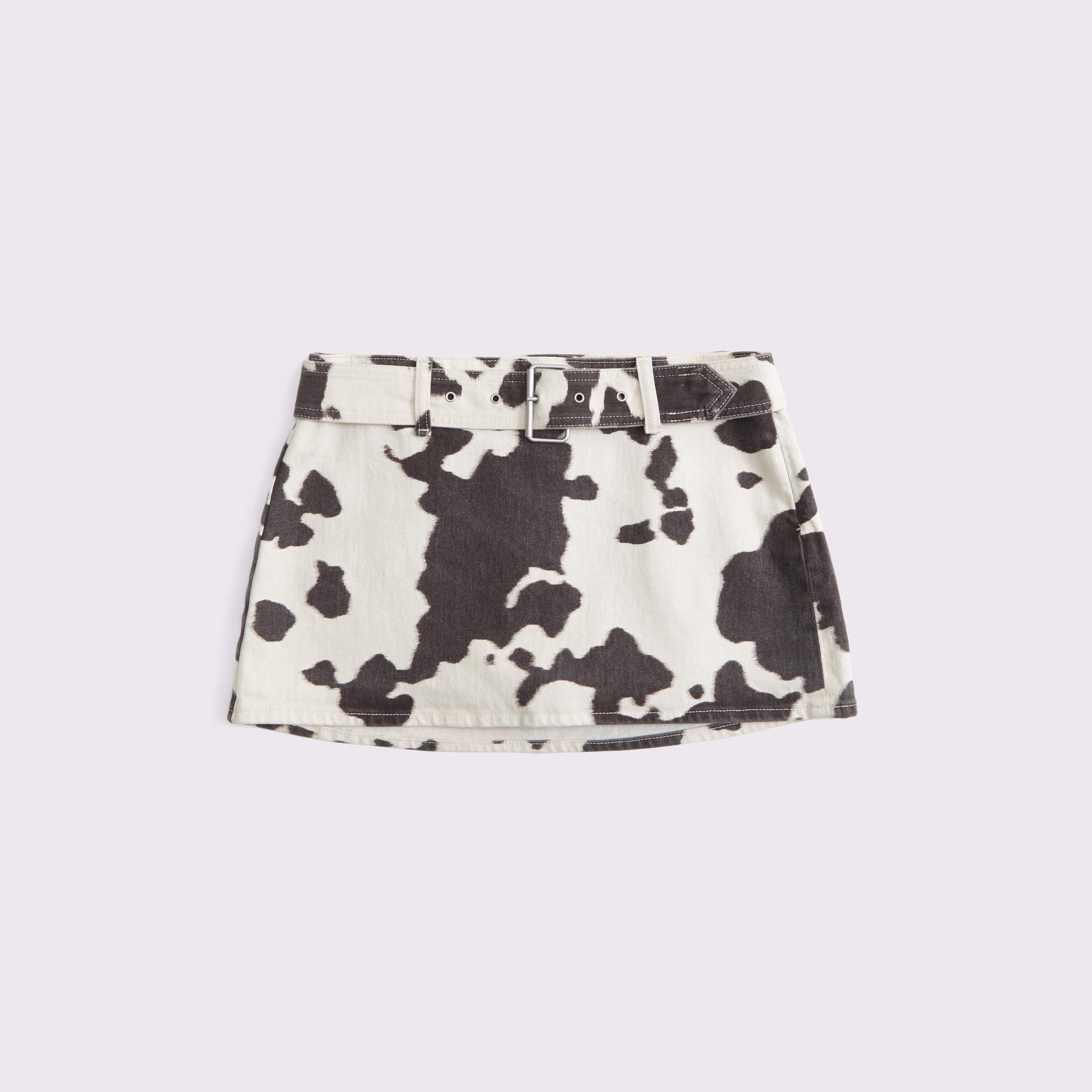 Curve Love Mid Rise Belted Denim Mini Skort Product Image