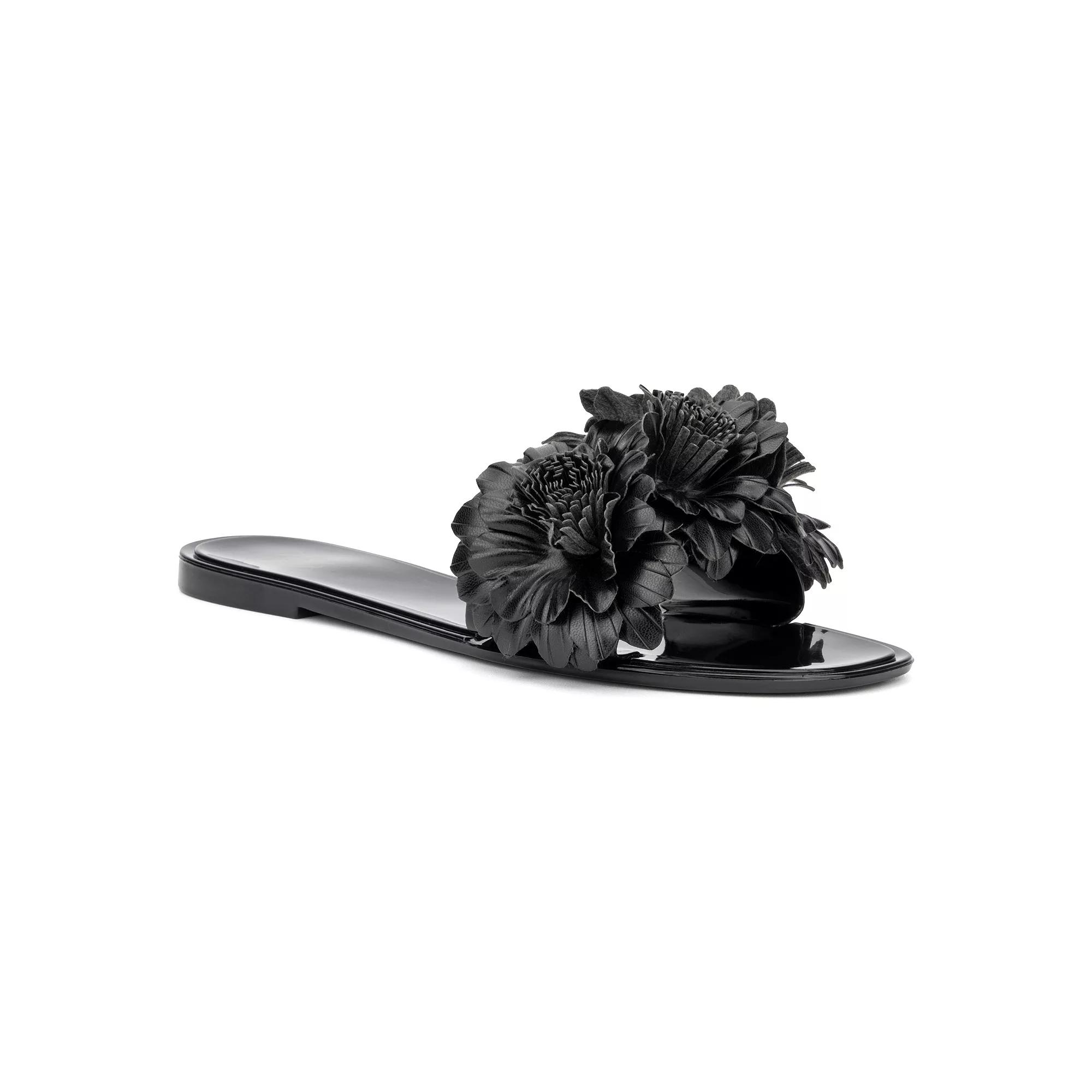 New York & Company Anella Women's Flower Jelly Slide Sandals,  Product Image